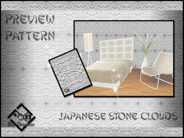 Sims 3 — Japanese Stone Clouds by Devirose — By Devirose-created using EA's 'Create a Pattern'.-(Do not worry if some