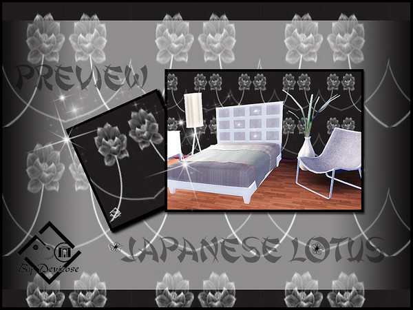 Sims 3 — Japanese Lotus by Devirose — by Devirose-created using EA's 'Create a Pattern'.-(Do not worry if some preview of