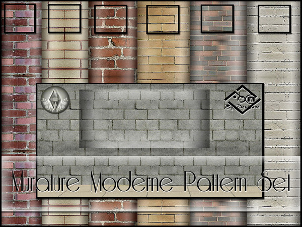 Sims 3 — Murature Moderne Patterns Set by Devirose — Seven new masonry patterns for the game,found in the category
