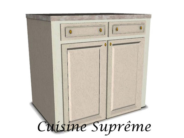 Sims 3 — Supreme Cuisene 2 Door Counter with Drawers by Lulu265 — part of the Supreme Cuisene Kitchen set. Fully