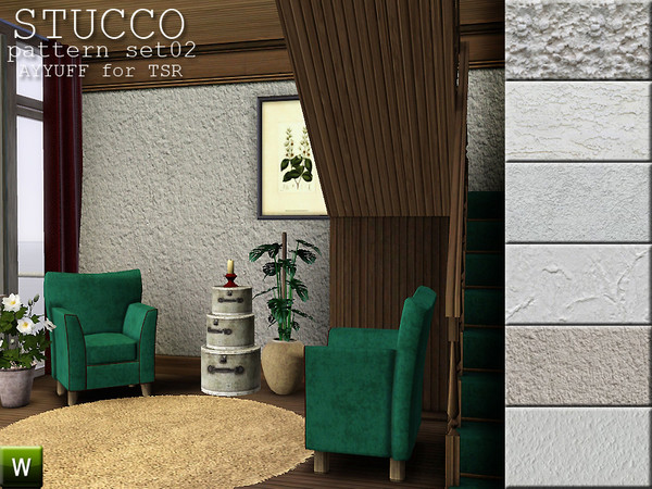 Sims 3 — Stucco Pattern Set02 by ayyuff — 6 stucco patterns