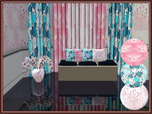 Sims 3 — marcorse_hearts pattern set by marcorse — A set of three heart themed patterns, 2 in pink and one blue/white.