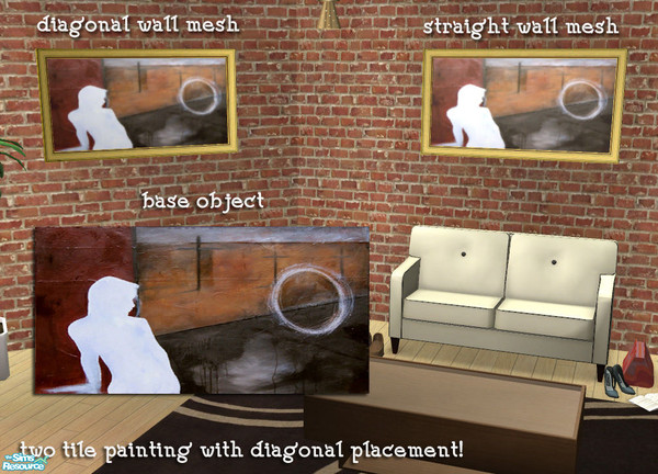 Sims 2 — Diagonal-functioning Painting - Master Mesh by BeOSBoxBoy — A two tile painting that works on straight as well