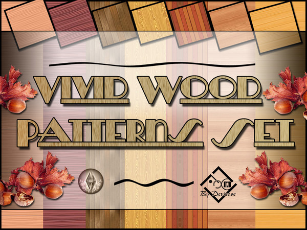 Sims 3 — Vivid Wood Patterns Set by Devirose — A set of beautiful woods:warm, modern, captivating lines and lush.-found