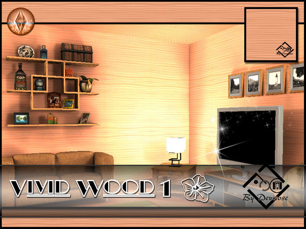 Sims 3 — Vivid Wood 1 by Devirose — by Devirose-created using EA's 'Create a Pattern'.'-No need Expansion packs,base game