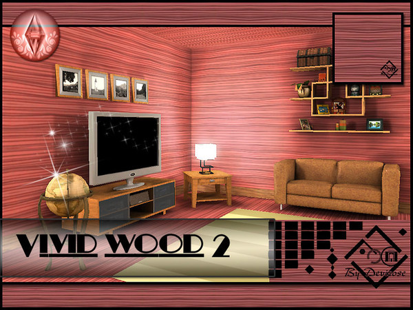 Sims 3 — Vivid Wood 2 by Devirose — by Devirose-created using EA's 'Create a Pattern'.'-No need Expansion packs,base game