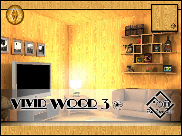 Sims 3 — Vivid Wood 3 by Devirose — by Devirose-created using EA's 'Create a Pattern'.'-No need Expansion packs,base game