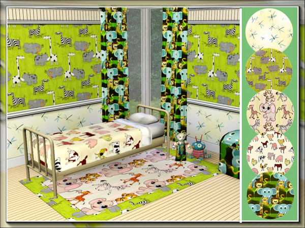 Sims 3 — marcorse_nursery pattern set by marcorse — A set of five nursery suitable patterns featuring African wildlife,