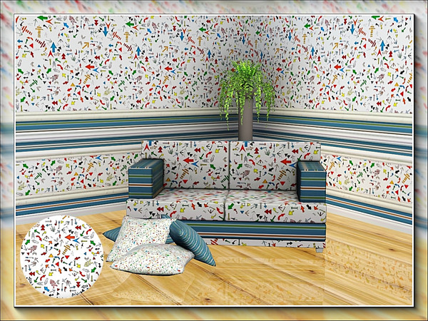 Sims 3 — marcorse_point the way pattern by marcorse — A random repeat pattern comprised of many variations on an arrow