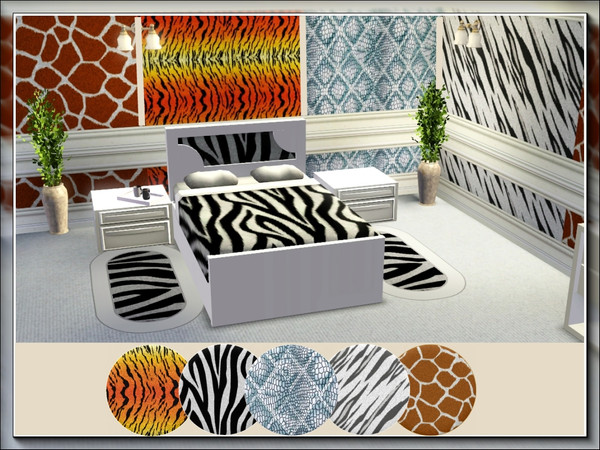 Sims 3 — marcorse_wild skins pattern set by marcorse — A set of five animal skin/fur patterns - Bengal tiger, white