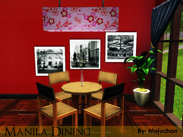Sims 3 — Manila Dining by Majuchan — Perfect for your minimalist sims. Simple yet so elegant. 