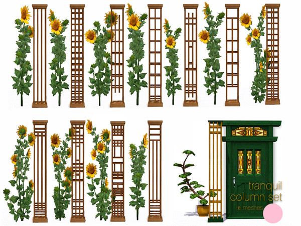 Sims 3 — Tranquil Column Set by DOT — Tranquil Column Set. Classic and Contemporary with an Asian Design feel, for