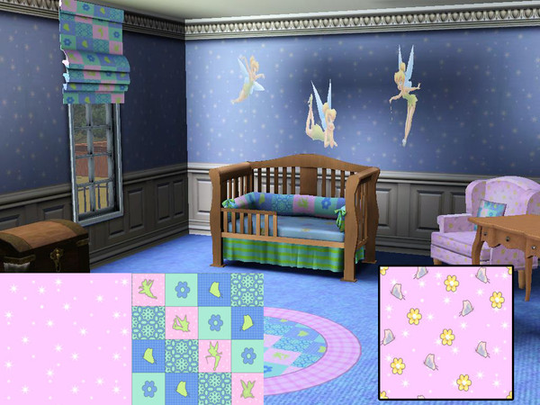 Sims 3 — Tinkerbell Theme Print by Rennara — 3 recolourable channels