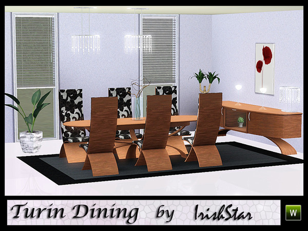 Sims 3 — Turin Dining by IrishStar — Dine in comfort and style with the Turin Dining set. Set consists of