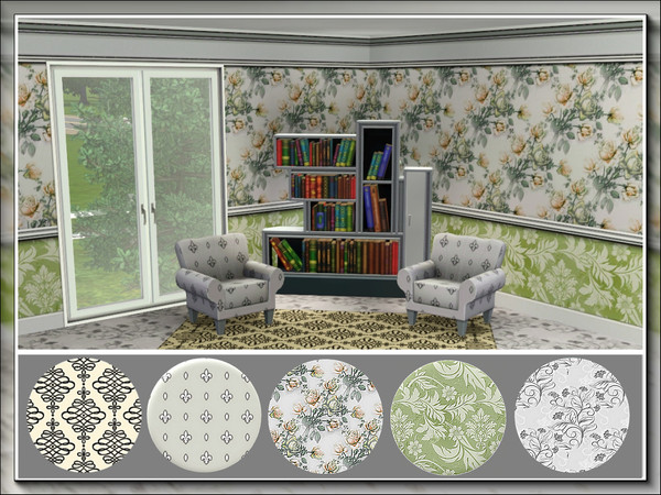 Sims 3 — marcorse_classic wallpaper pattern set by marcorse — A set of five wallpaper designs featuring some traditional