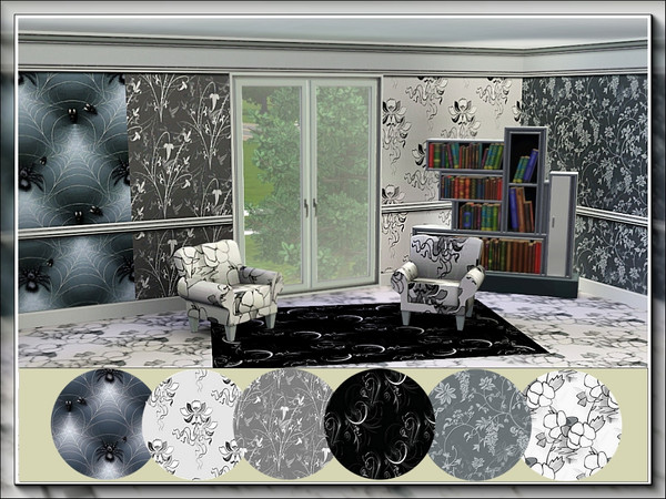 Sims 3 — marcorse_monochromatic pattern set by marcorse — This set of 6 monochrome patterns cover a variety of subjects