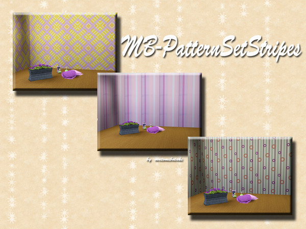 Sims 3 — MB-PatternSetStripes by matomibotaki — Little pattern set with 3 different stripes pattern, to find under
