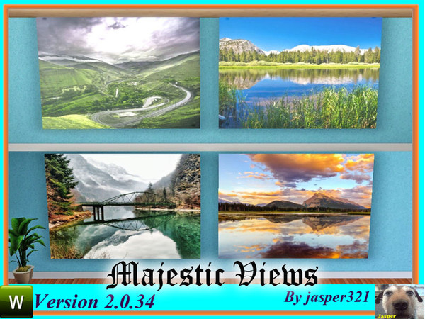 Sims 3 — Majestic Views by jasper321 — A set of large paintings of majestic views, 3 tiles wide and 3 quarter wall