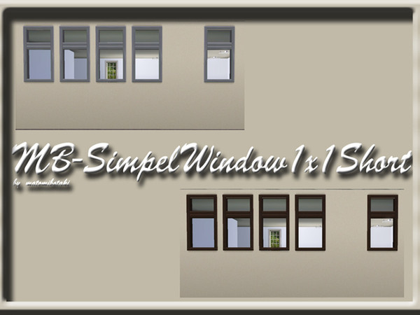 Sims 3 — MB-SimpleWindow1x1Short by matomibotaki — MB-SimpleWindow1x1Short, smaller and counterhigh mesh , recolorable,