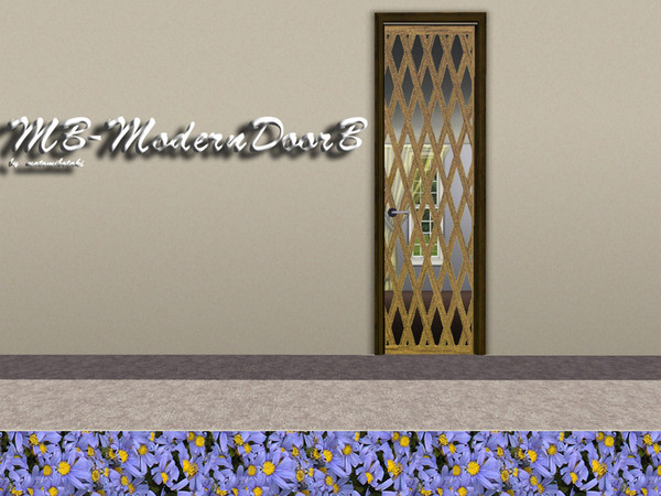 Sims 3 — MB-ModernDoorB by matomibotaki — MB-ModernDoorB, modern wall high door with glass and 2 recolorable areas, by
