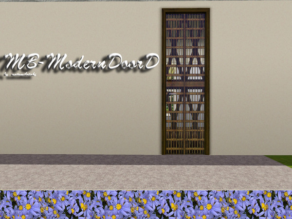 Sims 3 — MB-ModernDoorD by matomibotaki — MB-ModernDoorD, modern wall high door with glass and 2 recolorable areas, by