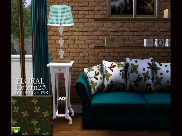 Sims 3 — Floral Pattern25 by ayyuff — recolorable floral pattern with 4 palettes