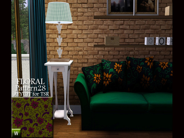 Sims 3 — Floral Pattern28 by ayyuff — recolorable floral pattern with 3 palettes