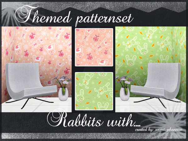 Sims 3 — Rabbits with.... Set by xx-stephanniie2 — 2 themed patterns in rabbit style, created by: Stephanniie for tsr.