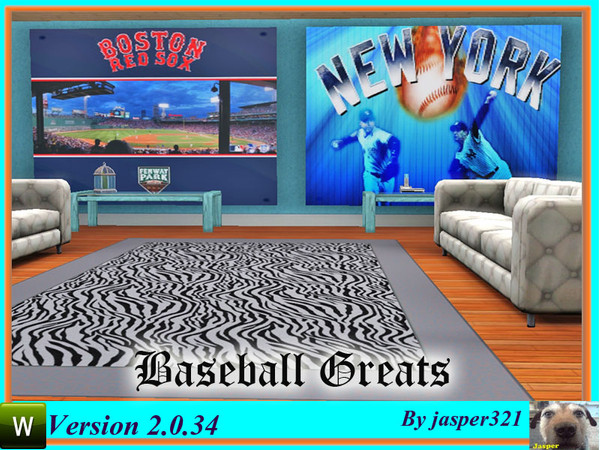 Sims 3 — Baseball Greats by jasper321 — A set of two paintings with a baseball theme for your sporting Sims.