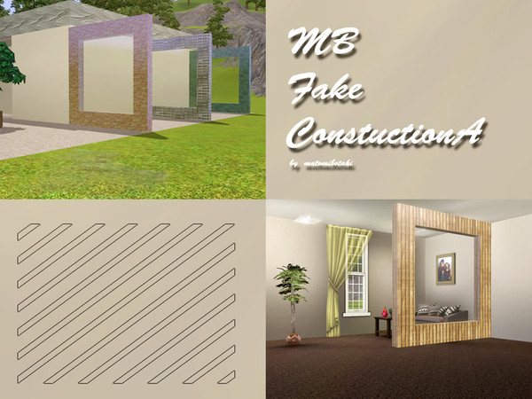 Sims 3 — MB-FakeConstructionA by matomibotaki — MB-FakeConstructionA, it looks like a wall, but it is a column and you