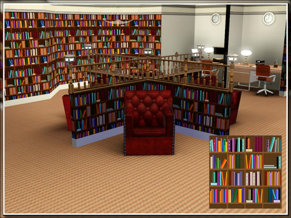 Sims 3 — marcorse_librarywall4 pattern by marcorse — The fourth in the 6-part library set.