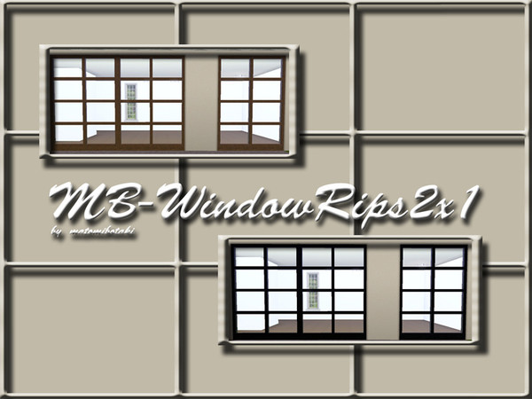 Sims 3 — MB-WindowRips2x1 by matomibotaki — MB-WindowRips2x1, mesh conversion of the contemporary window, recolorable, by