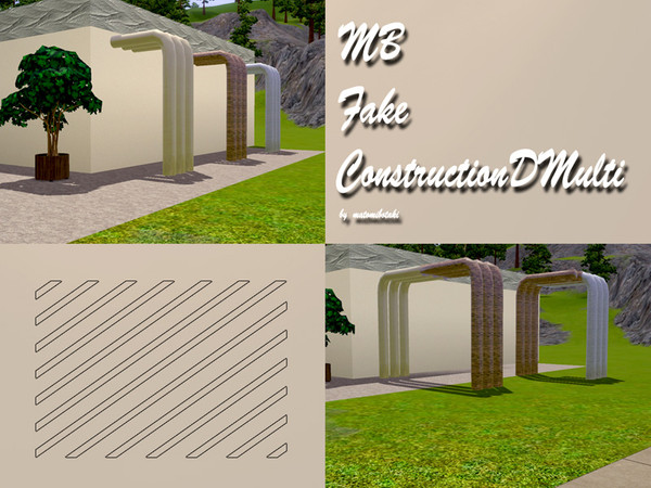Sims 3 — MB-FakeConstructionDMulti by matomibotaki — MB-FakeConstructionDMulti, rounded column fake construction item,