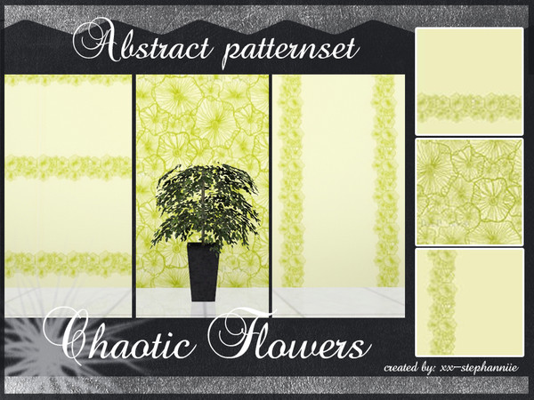 Sims 3 — Chaotic Flowers patternset by xx-stephanniie2 — 3 abstract patterns named: Chaotic Flowers created by