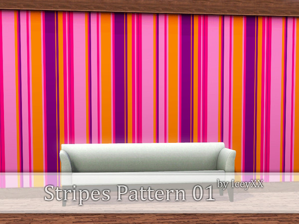 Sims 3 — Stripes Pattern 01 by Iceyxx — a stripes pattern. 4 recolorable channels!
