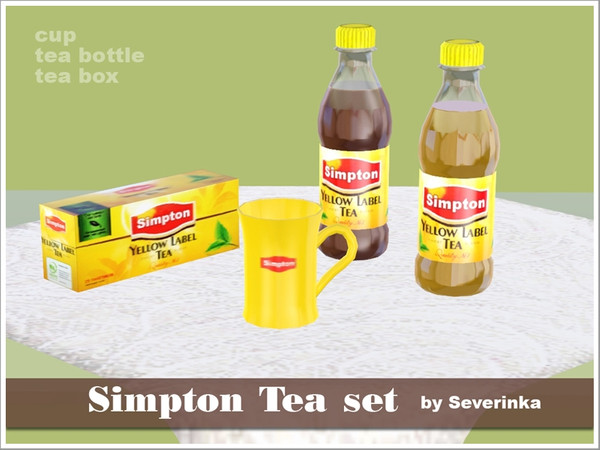 Sims 3 — set SimptonTea by Severinka_ — Created by Severinka Tea set: a box of tea, tea in bottles and mug