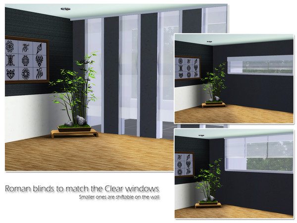 Sims 3 — Curtain Set by Angela — Curtain set to match/fit the clear windows. These curtains also have an adjusted