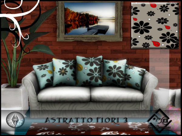 Sims 3 — Astratto Fiori 3 by Devirose — by Devirose,3 levels of color-The compositions are of my invention--found in the