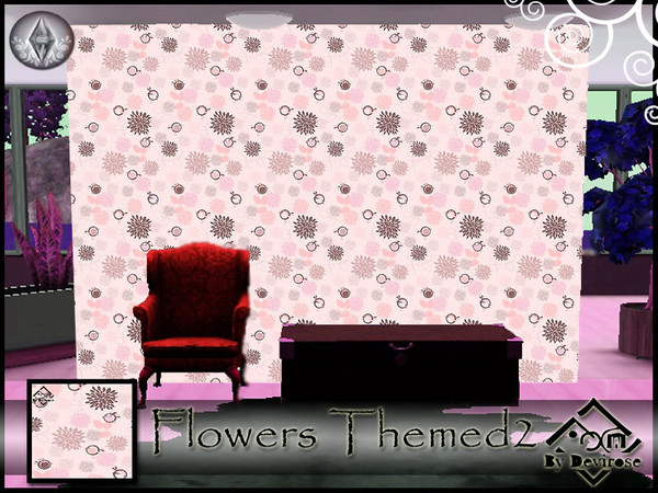 Sims 3 — Flowers Themed2 by Devirose — by Devirose-created using EA's 'Create a Pattern'.'-No need Expansion packs,base