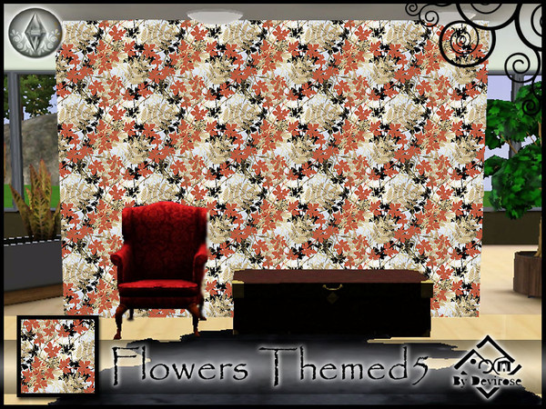 Sims 3 — Flowers Themed5 by Devirose — by Devirose-created using EA's 'Create a Pattern'.'-No need Expansion packs,base