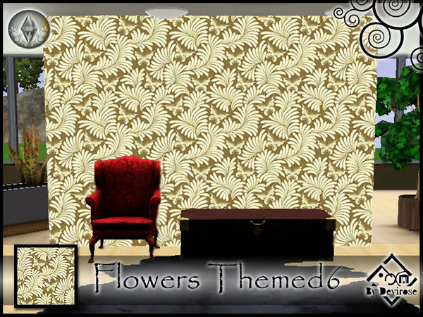 Sims 3 — Flowers Themed6 by Devirose — by Devirose-created using EA's 'Create a Pattern'.'-No need Expansion packs,base