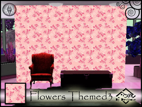 Sims 3 — Flowers Themed3 by Devirose — by Devirose-created using EA's 'Create a Pattern'.'-No need Expansion packs,base