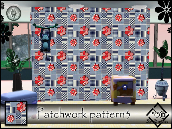 Sims 3 — Patchwork pattern3 by Devirose — by Devirose,created using EA's 'Create a Pattern'.'-No need Expansion