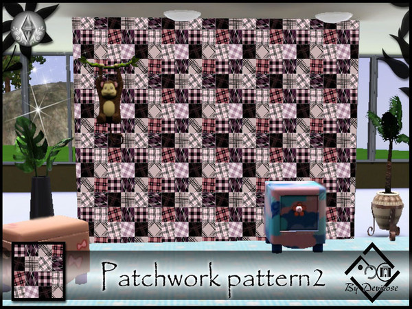 Sims 3 — Patchwork pattern2 by Devirose — by Devirose,created using EA's 'Create a Pattern'.'-No need Expansion