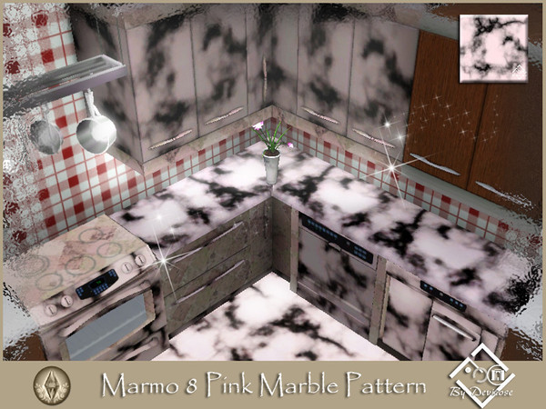 Sims 3 — Marmo 8 Pink by Devirose — by Devirose, created using EA's 'Create a Pattern'.'-No need Expansion packs,base