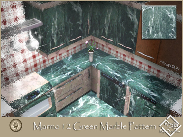 Sims 3 — Marmo 12 Green by Devirose — by Devirose, created using EA's 'Create a Pattern'.'-No need Expansion packs,base