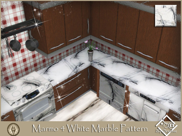 Sims 3 — Marmo 4 White by Devirose — by Devirose, created using EA's 'Create a Pattern'.'-No need Expansion packs,base