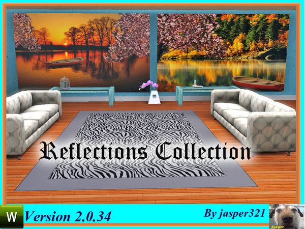 Sims 3 — Reflections Collection by jasper321 — A set of two large paintings (4 tiles wide) with a reflections theme