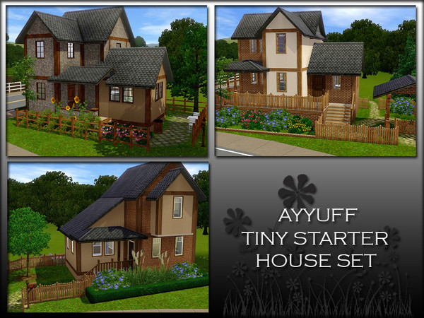 Sims 3 — Tiny Starter House Set by ayyuff — No Expansion Packs Required! Please see the individual items for details. 
