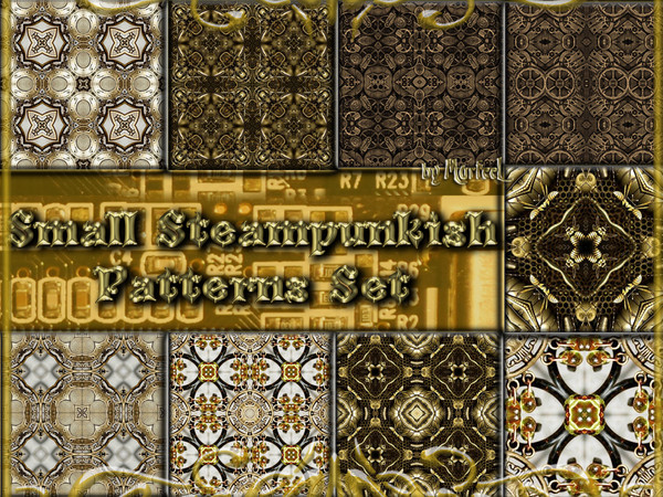 Sims 3 — Small Steampunkish Patterns Set by murfeel — The patterns from my old Steampunkish Patterns set, now resized so